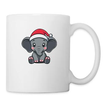 Noël des éléphants - Mug blanc - blanc - Droite