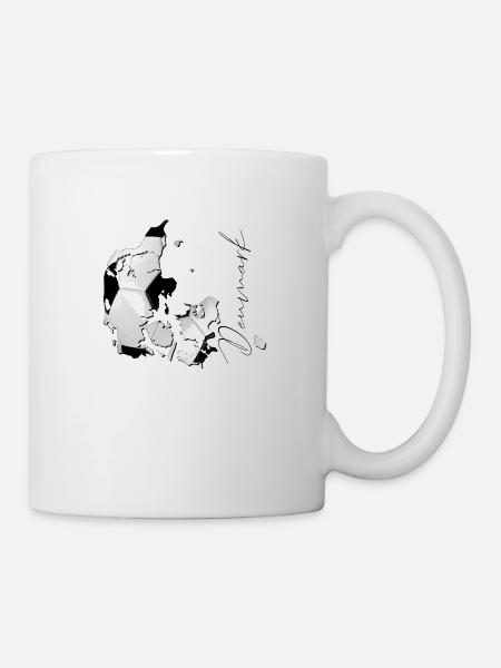 Denmark Map Framed Real Football EN - Mug - white