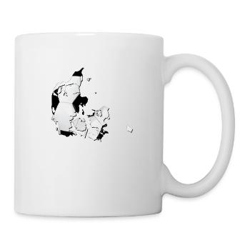 La carte du Danemark encadre le vrai football - Mug blanc - blanc - Droite