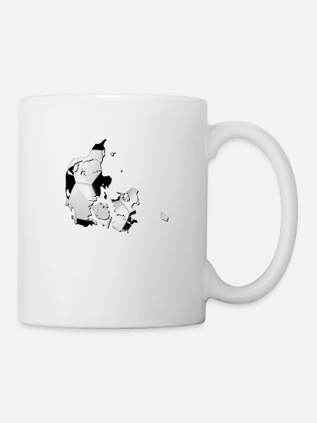 Dänemark Landkarte umrahmt echten Fußball - Tasse - Weiß