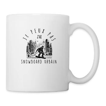 Ich kann nicht, ich habe urbanes Snowboarden - Tasse - Weiß - Rechts