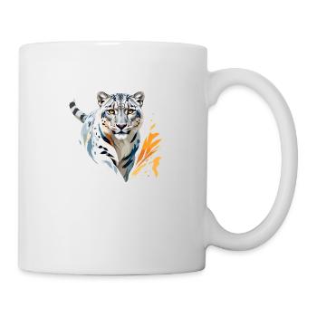 Snow Leopard Vector Art with Vibrant Illustration - Mug - white - Right