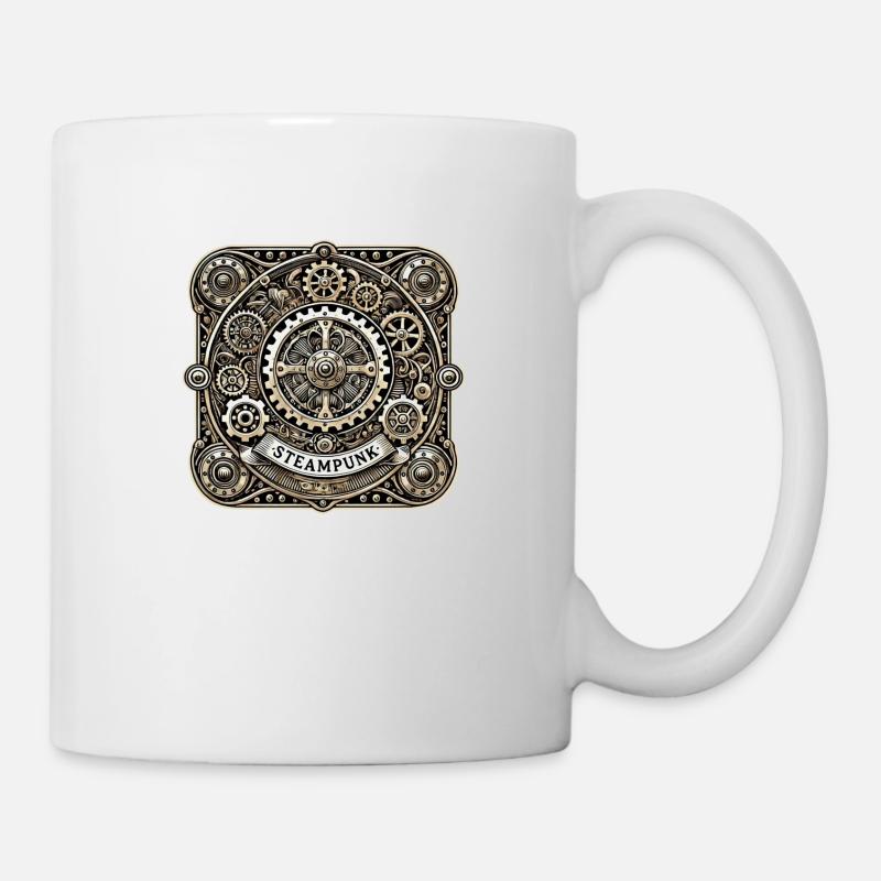 Steampunk Logo - Tasse - Weiß