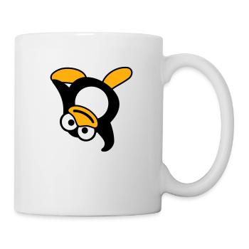Pinguin Breakdance Tanzen Kopfstand Party DJ Musik - Tasse - Weiß - Rechts