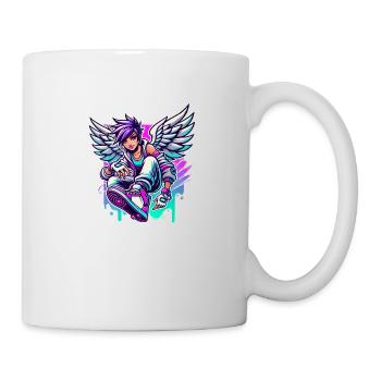 Cool angel colorful hair - Mug - white - Right