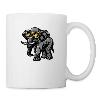 Elefant Comic Cool - Tasse - Weiß - Rechts