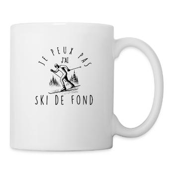 Je peux pas, j'ai Ski de fond - Mug blanc - blanc - Droite