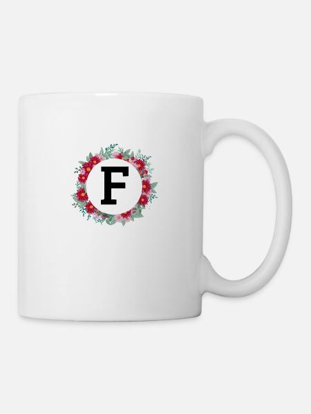 Buchstabe f Blumenkrone - Tasse - Weiß