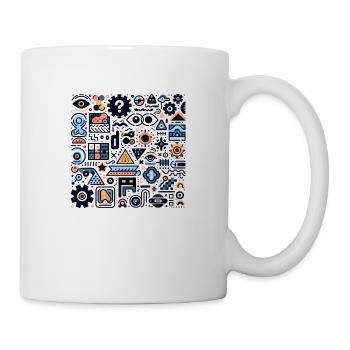 Abstrakte geometrische Muster - Tasse - Weiß - Rechts