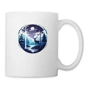 Hirsch Silhouette - Tasse - Weiß - Rechts