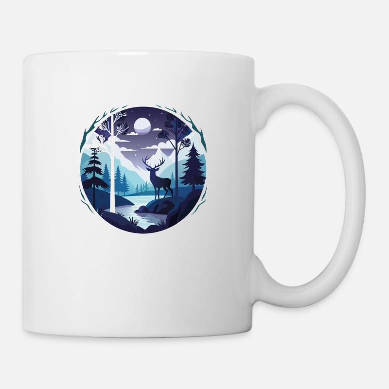 Hirsch Silhouette - Tasse - Weiß
