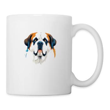 Bernhardiner Vektor Kunst Lebendige Illustration - Tasse - Weiß - Rechts