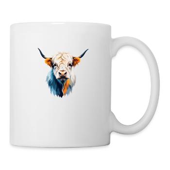 Highland vache vector art illustration en couleurs vives - Mug blanc - blanc - Droite