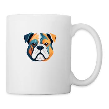 Englische Bulldogge Vektorkunst mit lebendigen Farben - Tasse - Weiß - Rechts