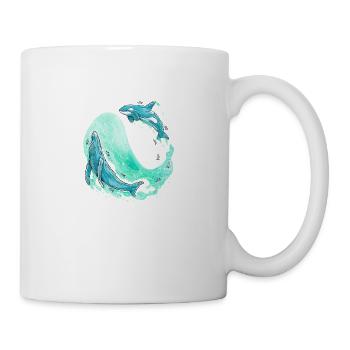 Wal Welle - Tasse - Weiß - Rechts