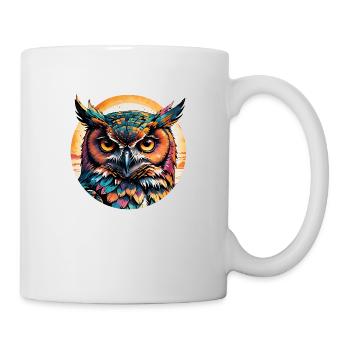 Eule Retrostyle - Tasse - Weiß - Rechts