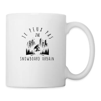 Ich kann nicht, ich habe urbanes Snowboarden - Tasse - Weiß - Rechts