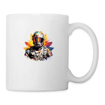 Mann Mit Helm Videospiel Charakter Futuristisch - Tasse - Weiß - Rechts
