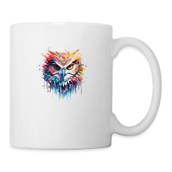 Owl Bird Animal Nature Freedom Wildlife Abstract - Mug - white - Right