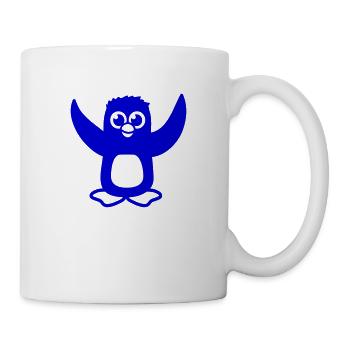 Pinguin Süßes Baby Kind Flügel hochheben Glücklich - Tasse - Weiß - Rechts