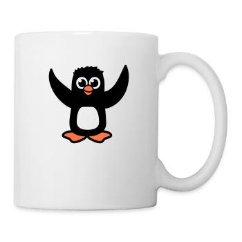 Pinguin Süßes Baby Kind Flügel hochheben Glücklich - Tasse - Weiß - Rechts
