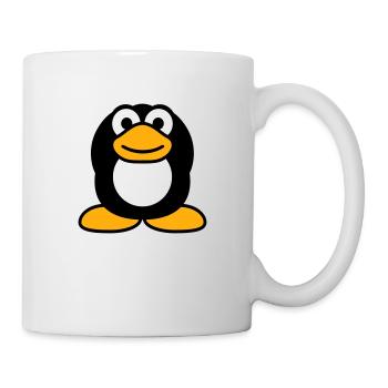 Penguin hear nothing, numb hands cover ears - Mug - white - Right