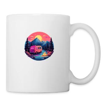 Camper im Sonnenuntergang - Outdooradventure - Tasse - Weiß - Rechts