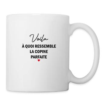 Ehefrau Die perfekte Freundin Liebe Freundschaft Humor - Tasse - Weiß - Rechts