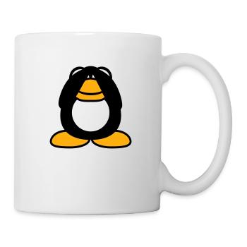 Pinguin nichts sehen blind Hände halten Augen zu - Tasse - Weiß - Rechts