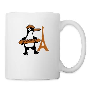 Pingouin Baguette Française Paris France Mignon - Mug blanc - blanc - Droite
