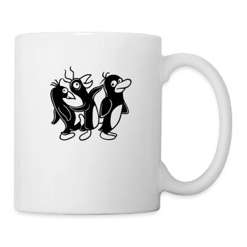 Verrückte Pinguine laufen dumm treten Team Freunde - Tasse - Weiß - Rechts