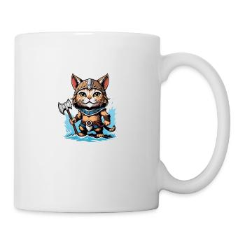 Cat Wikinger Viking Katze Geschenk Süß - Tasse - Weiß - Rechts