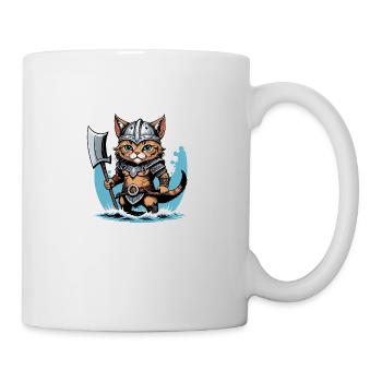 Cat Wikinger Viking Katze Geschenk Süß - Tasse - Weiß - Rechts