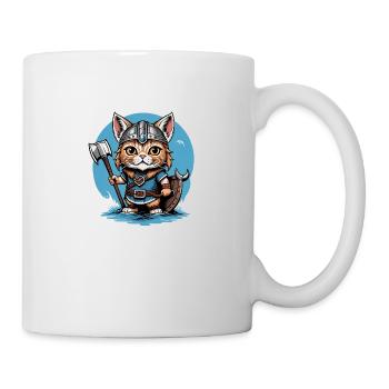 Cat Wikinger Viking Katze Geschenk Süß - Tasse - Weiß - Rechts