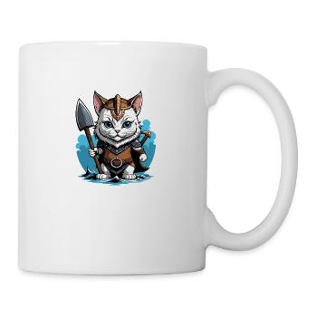 Cat Wikinger Viking Katze Geschenk Süß - Tasse - Weiß - Rechts
