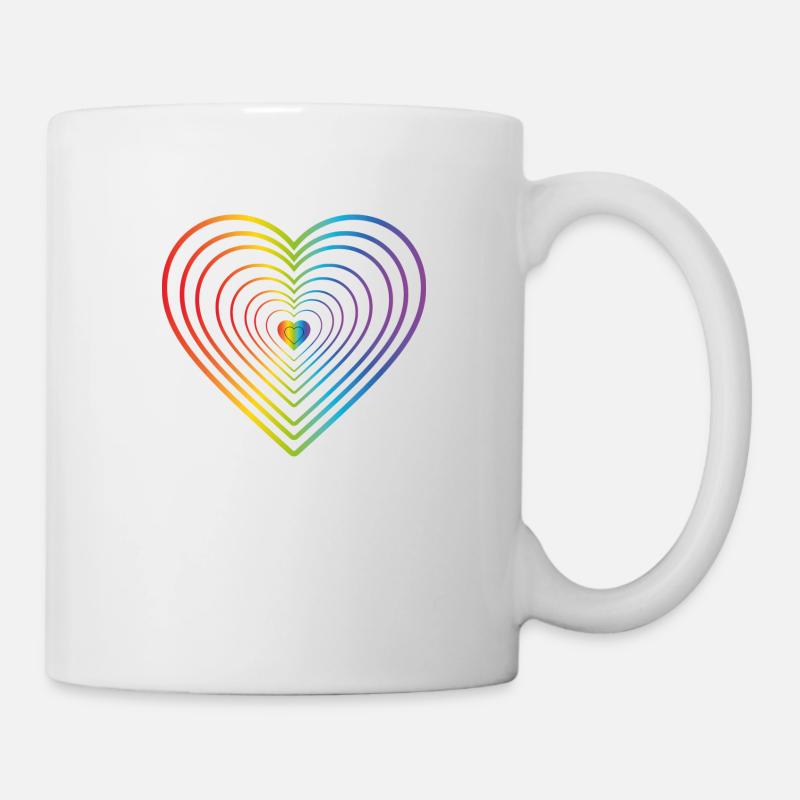 Coeur coloré - Mug blanc - blanc