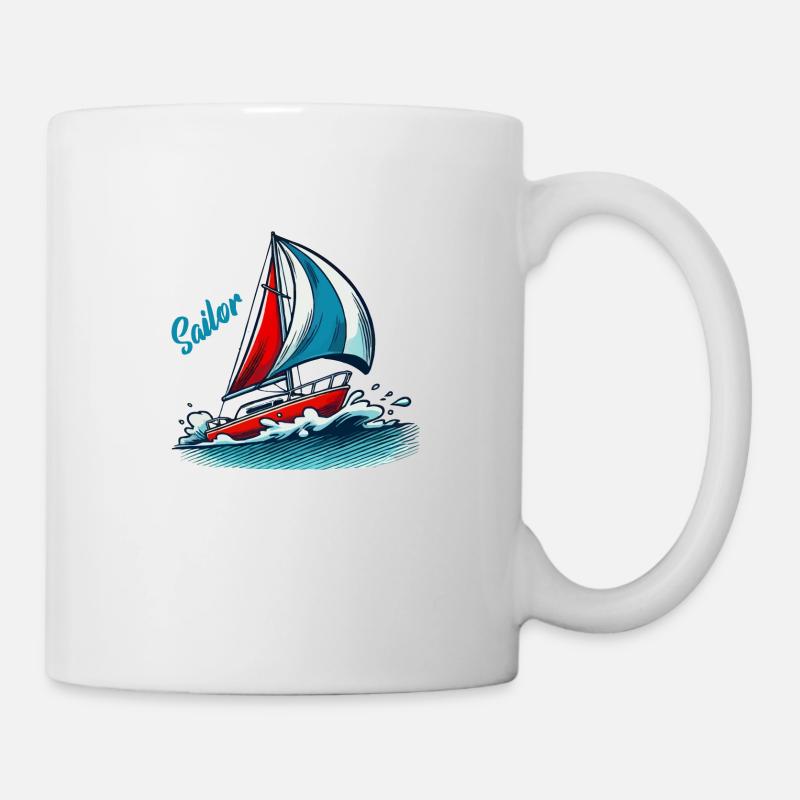 segelboot - Tasse - Weiß