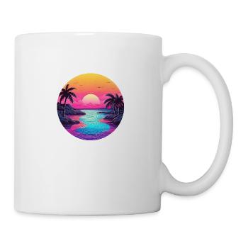 River landscape in the sunset - Outdoorfan - Mug - white - Right