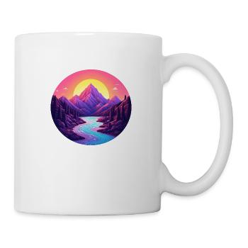 River landscape in the sunset - Outdoorfan - Mug - white - Right