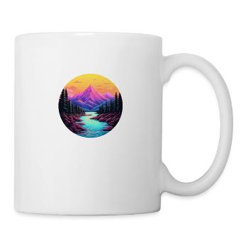 River landscape in the sunset - Outdoorfan - Mug - white - Right