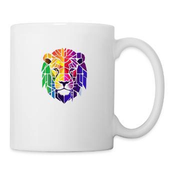 Abstrakter Regenbogen Löwe - Tasse - Weiß - Rechts