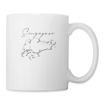 Singapur Landkarte als Umriss EN - Tasse - Weiß - Rechts