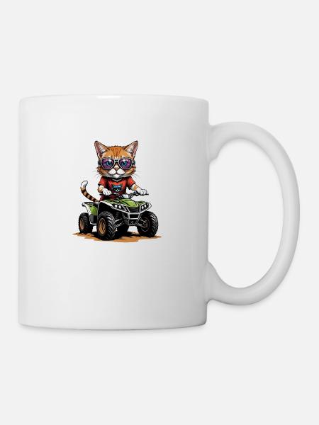 Cat Quad Cat Gift Moto Supermotard - Mug blanc - blanc