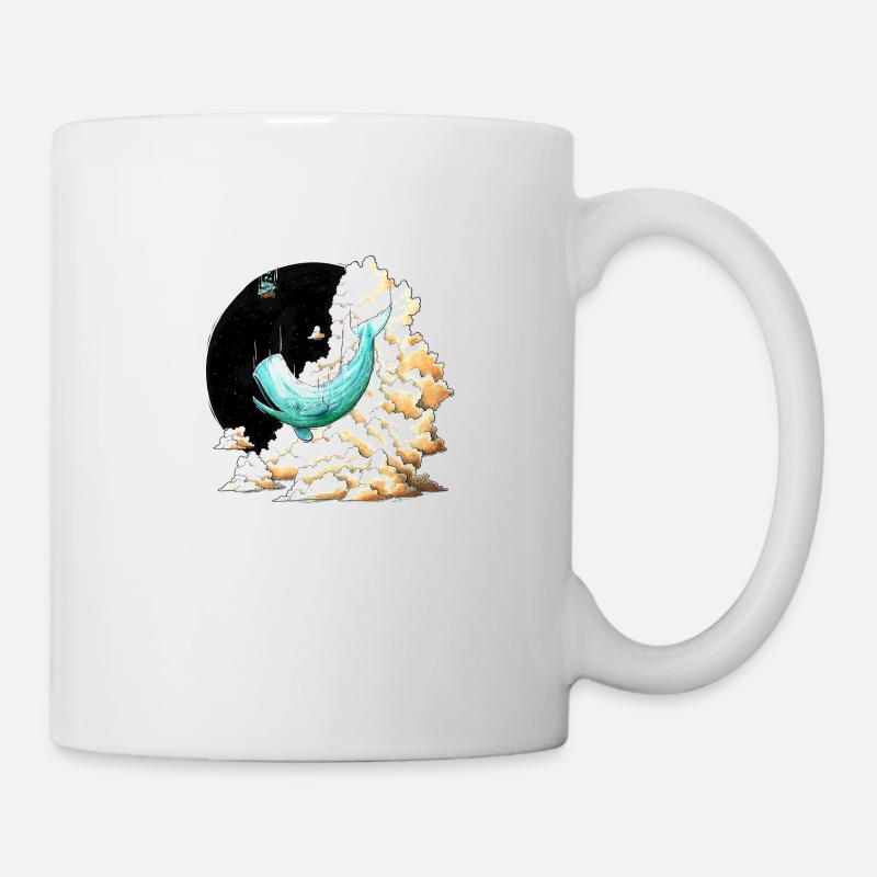 Baleine et pétunias - Mug blanc - blanc