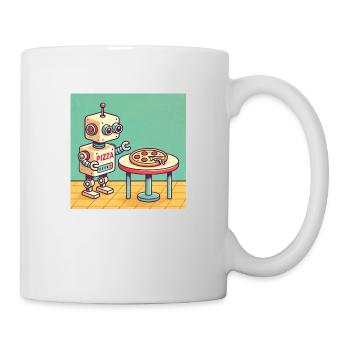 Robot Pizza - Mug blanc - blanc - Droite