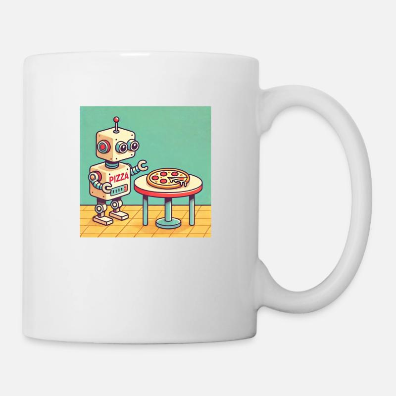 Robot Pizza - Mug blanc - blanc