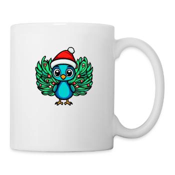 Pfau Vogel Weihnachten - Tasse - Weiß - Rechts