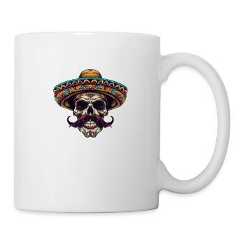 Mexikaner Totenkopf Sombrero - Tasse - Weiß - Rechts