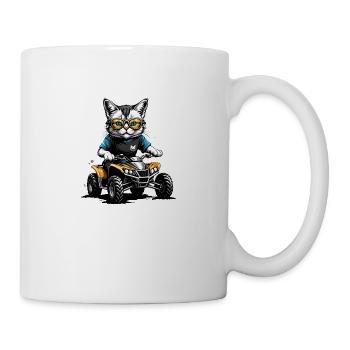 Cat Quad Cat Gift Supermoto Motorcycle - Mug - white - Right