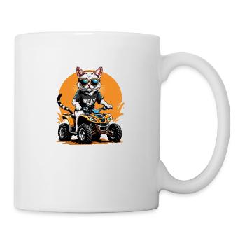 Cat Quad Cat Gift Supermoto Motorcycle - Mug - white - Right